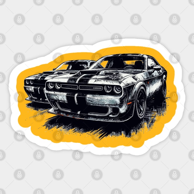 Dodge Challenger Sticker by Vehicles-Art